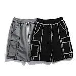 Retro hand-painted tooling shorts for unique style and comfort. Perfect for work or leisure with a vintage vibe. Get you — photo 2