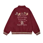 Giacca da baseball da uomo con ricamo orsetto cartoon, vestibilità ampia e confortevole, ideale per un look casual e alla moda, perfetta per ogni occasione. — foto 1