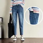 Plus Size Denim Daddy Pants for Women, Loose High Waist, Nine-Point Fit, Thin and Comfortable. Perfect for Curvy Figures — photo 8