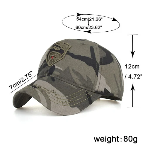 Title 8, Pentagram embroidered camouflage baseball cap. ...