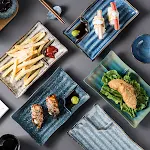 Rechthoekige sushi en sashimi bord met vorm, ideaal voor elegant serveren, modern design en functioneel om van te genieten. — foto 8