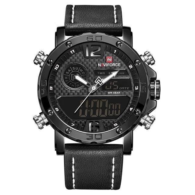 Relógio masculino Naviforce NF9134, moda com movimento duplo e personalidade. Perfeito para homens que buscam estilo e funcionalidade em um único acessório. — foto 1