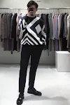 Suéter masculino geométrico retrô de gola redonda, perfeito para o inverno. Conforto e estilo em uma peça única, com design geométrico e visual vintage. — foto 1