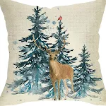 Capa de almofada de linho da série inverno. Adicione conforto e estilo ao seu ambiente com esta capa aconchegante e perfeita para o inverno. — foto 51