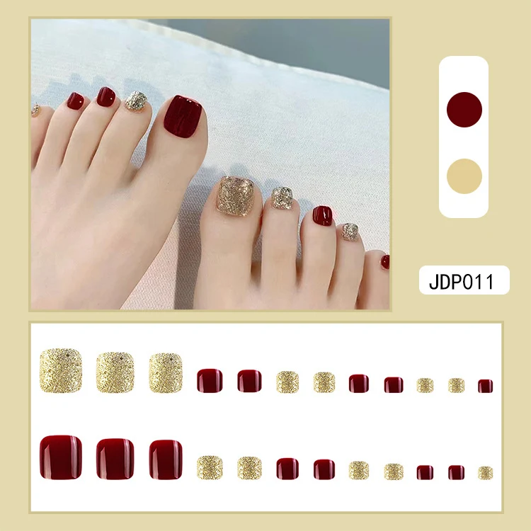 Title 2, Wine red wear nail sticker finished product. Ac...