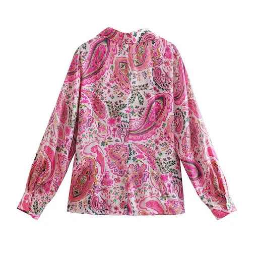 Title 2, Spring New Womens Retro Casual Printed Shirt T...