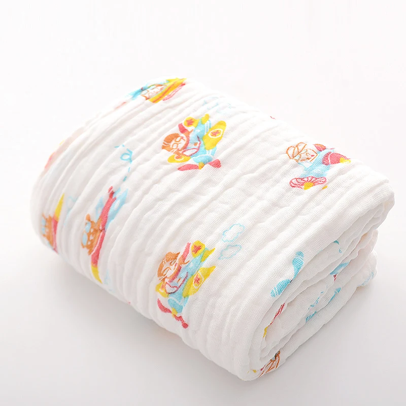 Toalha de banho para bebê com edredom seersucker de seis camadas, macia e absorvente, perfeita para o pós-banho do seu bebê. — foto 23