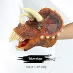 Brown Triceratops Hand Puppet