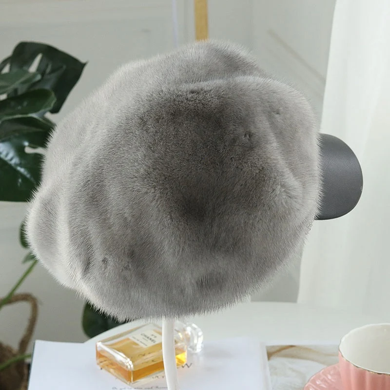 Title 3, Womens Winter Mink Fur Fashion All-matching Beret