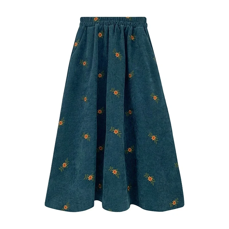 Title 8, Vestido feminino longo com saia bordada e tecid...