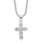 Colar Pingente Cruz Gorda Aço Titânio Diamante 3A Zircon. Design arrojado, brilho intenso e durabilidade para um visual marcante e elegante. — foto 13