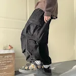 Calças de trabalho masculinas grossas estilo americano retrô com bolsos grandes e tornozelos, perfeitas para o trabalho. — foto 11