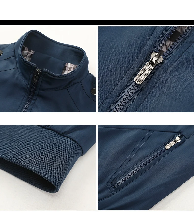 Title 5, Mens Casual Stand Collar Solid Color Jacket – ...