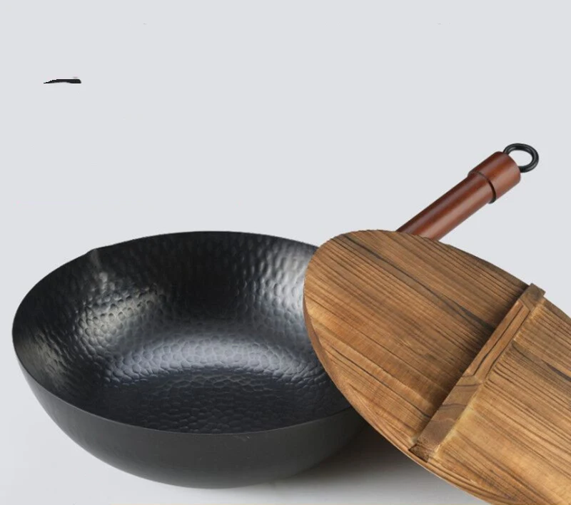 Title 3, Household Cedar Lid Non-stick Pan Uncoated Wok,...