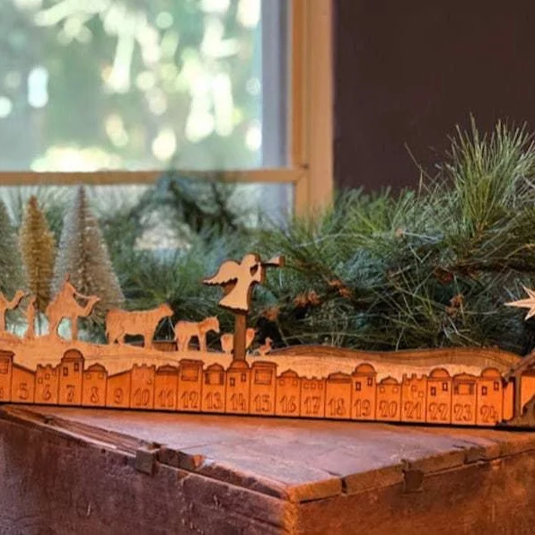 Title 3, Wooden Christmas Advent Calendar with drawers f...