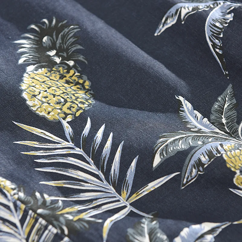 Title 5, Trendy Printed Linen Straight-Legged Five-Piece...