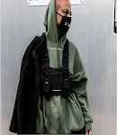 Colete tático hip hop unissex, multifuncional, bolsa de peito, marca fashion verde fluorescente, mochila estilosa e funcional. — foto 5