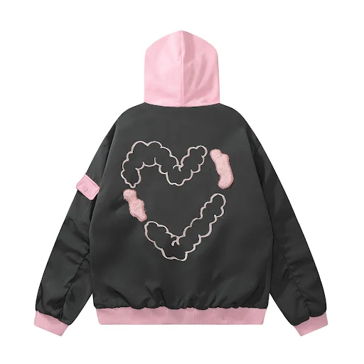 Title 14, Love Embroidered Colorblock Hood Jacket. A comf...