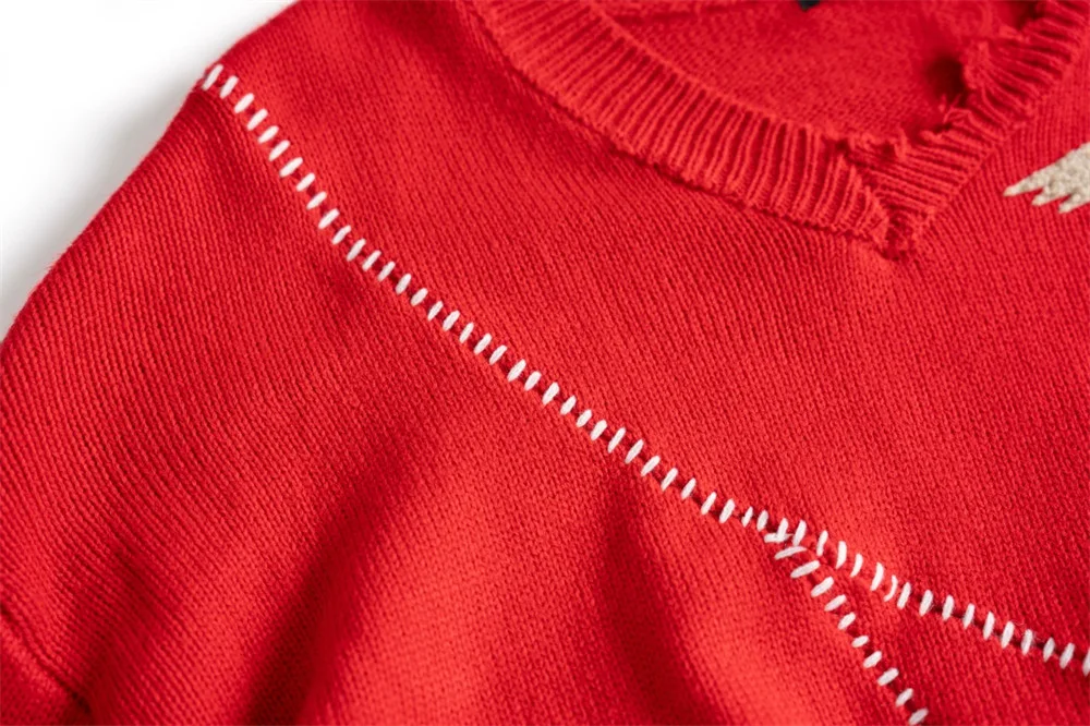 Title 11, Chaopai Loose Long-sleeved Sweater With Broken ...