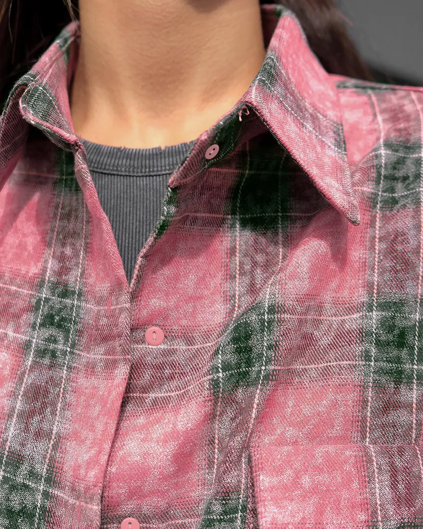 Title 4, American Street Trendy Berry Plaid Shirt