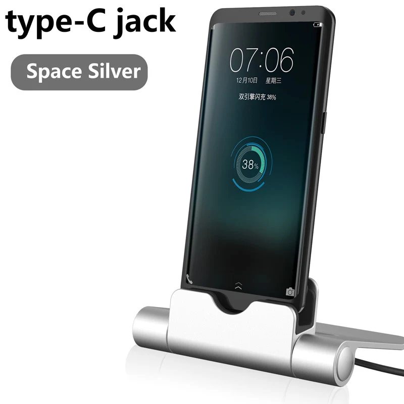 Title 25, Desktop mobile phone charger stand with USB cab...