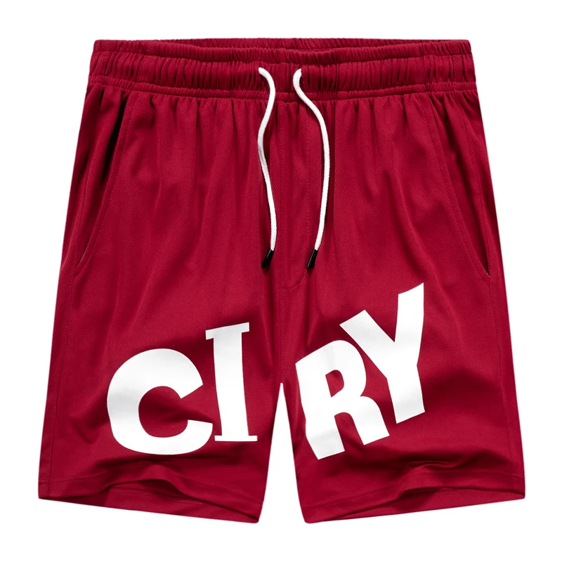 Title 3, Letter Print Shorts Beach Pants Holiday Drawstr...
