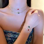 Pulseira geométrica retrô simples com strass ajustável, um acessório elegante e versátil para realçar seu visual. — foto 1