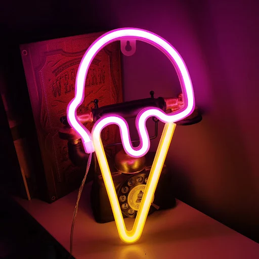 Title 3, Holiday Decoration LED Ice Cream Neon Modeling ...