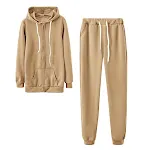 Cardigan da donna con cappuccio e zip, maniche lunghe, tinta unita, maglione, vita elastica, abito casual e ampio, perfetto per ogni occasione. — foto 4