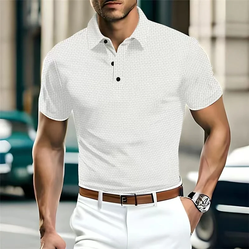 Premium Mesh Ice Silk Short Sleeve Collar Polo Shirt, solid color design, new style, offers ultimate comfort and breatha — photo 1