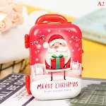 Porta-moedas de Natal estilo mala trolley em folha de flandres. Perfeito para moedas e pequenos objetos, ideal para presentes de Natal. — foto 10