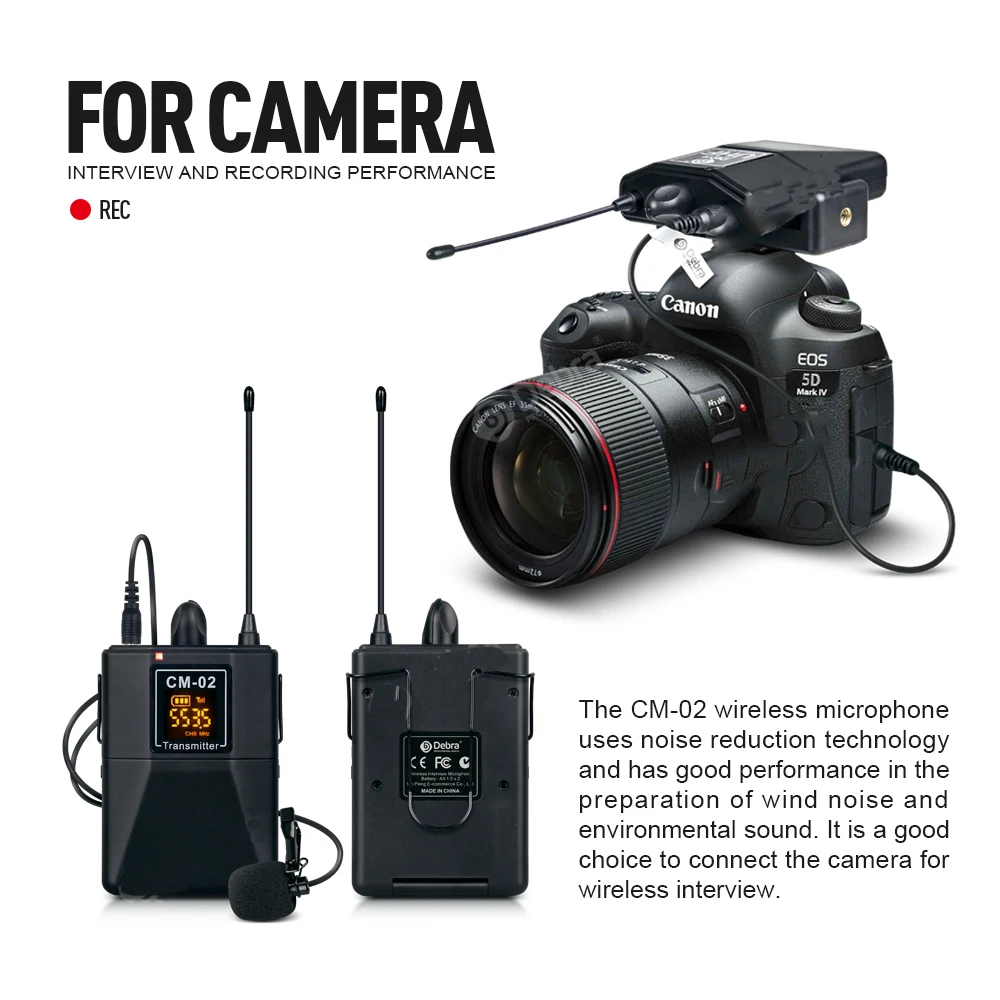 Title 4, Wireless Microphone with Monitor Lavalier Camer...