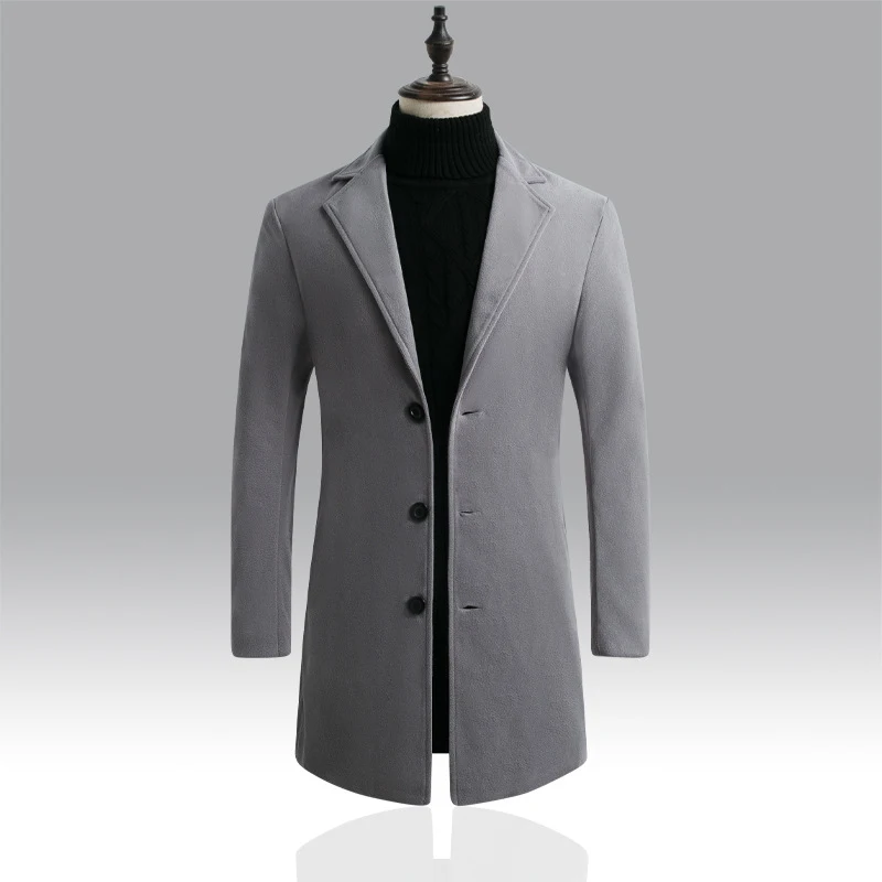 Title 7, Slim-fit wollen trenchcoat van effen kleur in m...