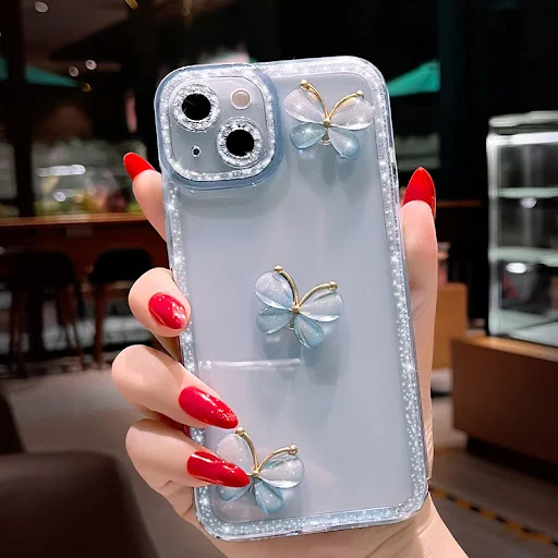 Title 5, Capa de silicone com borboleta simples para cel...