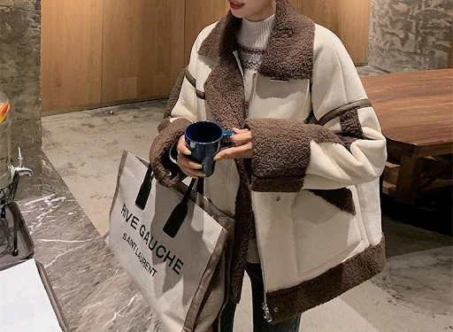 Title 6, Womens Fur Thickened Lamb Wool Coat for ultima...