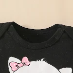 Macacão sem mangas para bebê menina com estampa de gato e camisa, ideal para o verão, leve, macio e fofo! — foto 5