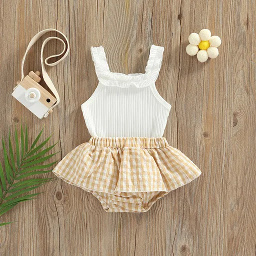 Title 4, Conjunto de macacão de verão para bebê menina, ...