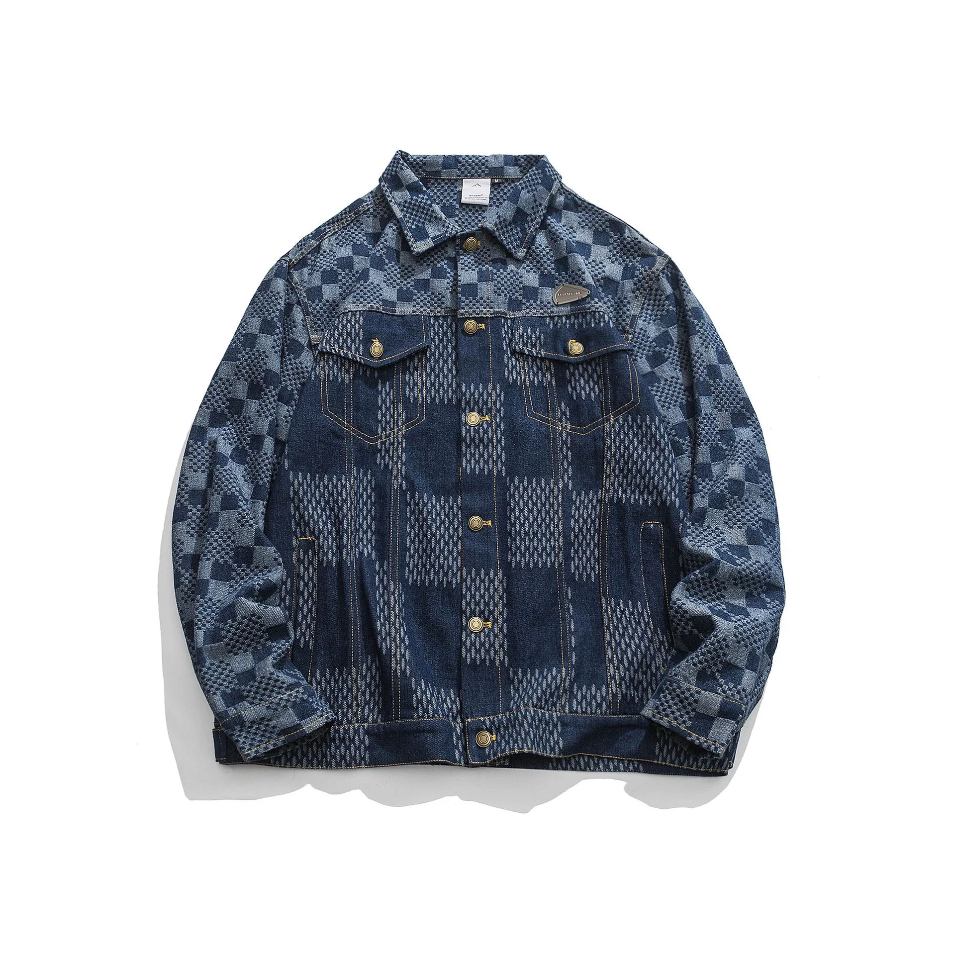 Title 1, Mens New Trend Letter Print Plaid Jacket, a st...