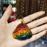 Colar longo feminino de vidro com três cores estilo étnico, Guanyin Maitreya Buda, perfeito para adicionar fé e beleza ao seu visual. — foto 7