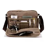 Bolsa de lona retrô masculina, transversal inclinada para negócios e metrosexual, pacote de bolsa moderna para trabalho e viagem, tendência — foto 15