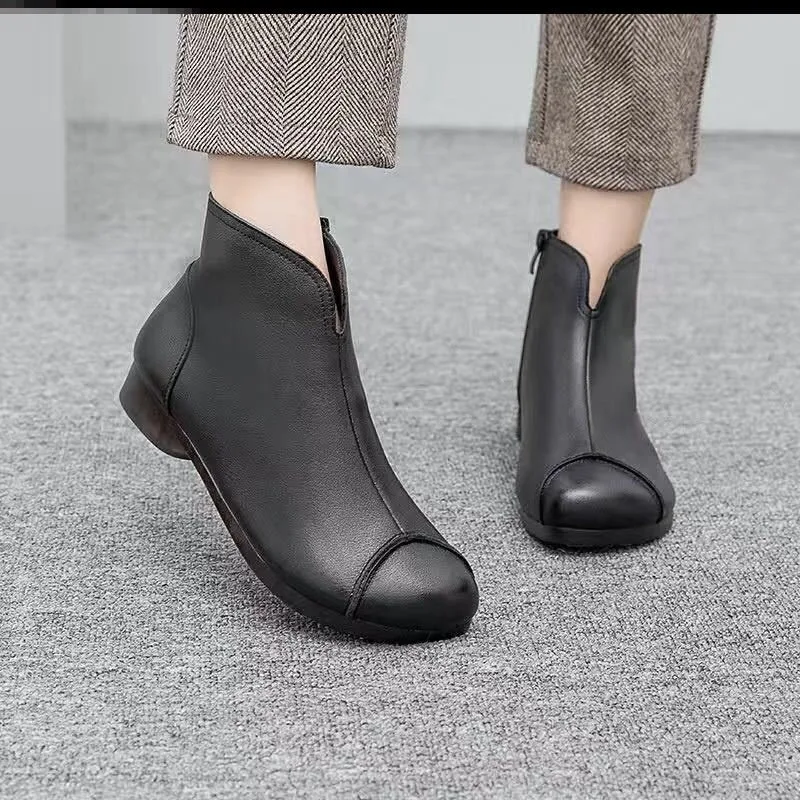 Soft Leather Women's Martin Boots Retro Handmade Soft Shoes Comfortable & Stylish Perfect for Everyday Wear. A Classic V — photo 5