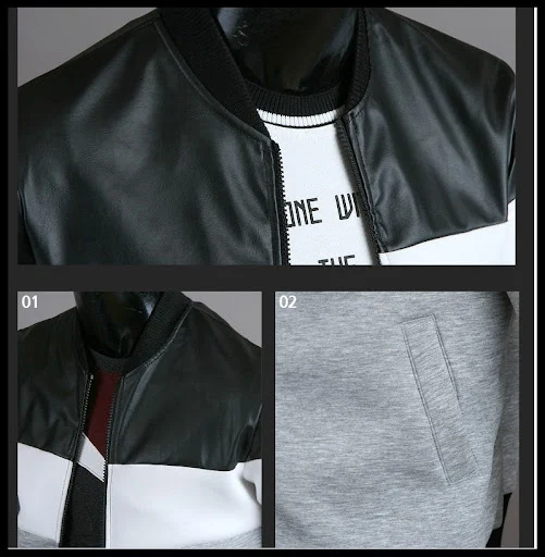 Title 5, Jaqueta masculina casual patchwork manga longa....