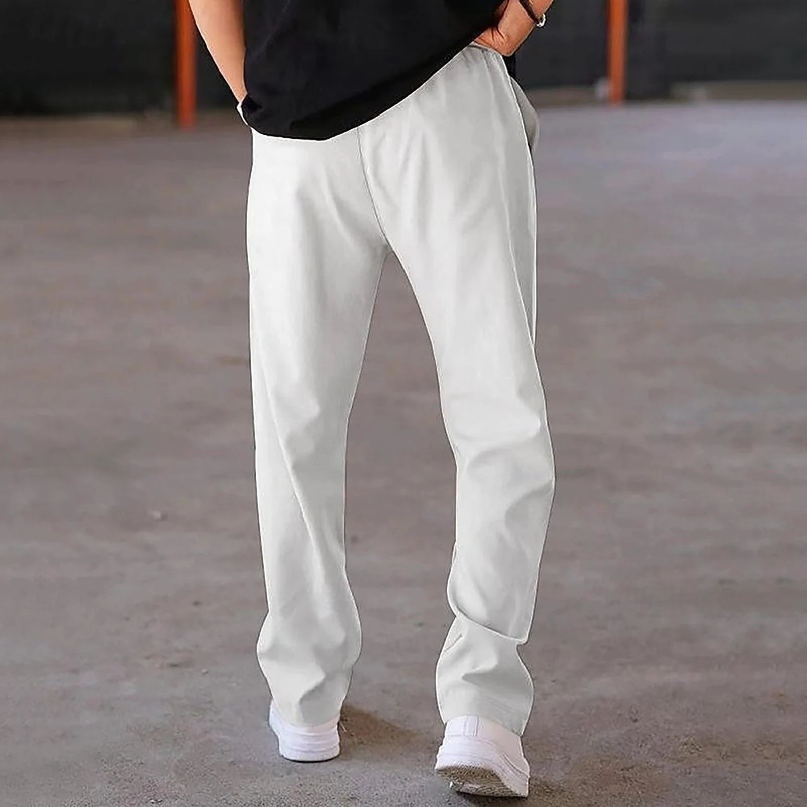 Title 10, Herren Casual Hose mit 3D-Druck, lockerer gerad...