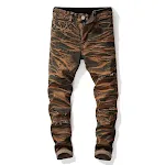 Spring New Men's Straight Jeans European and American Fashion featuring Knee Ripped and Tie-dyed detailing for a modern — photo 34
