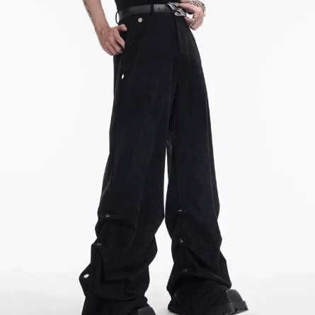 Original Design Suede Pleated Casual Pants for Men, offering comfort and style. Perfect for everyday wear with a unique — photo 6