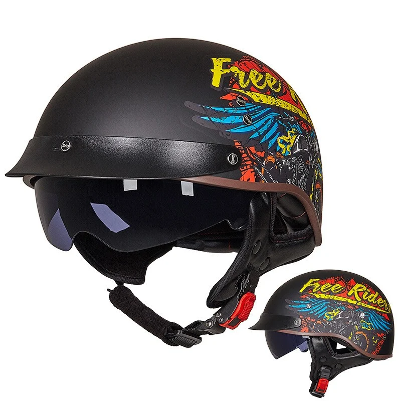 Title 9, Vintage motorcycle helmet for classic riders. R...