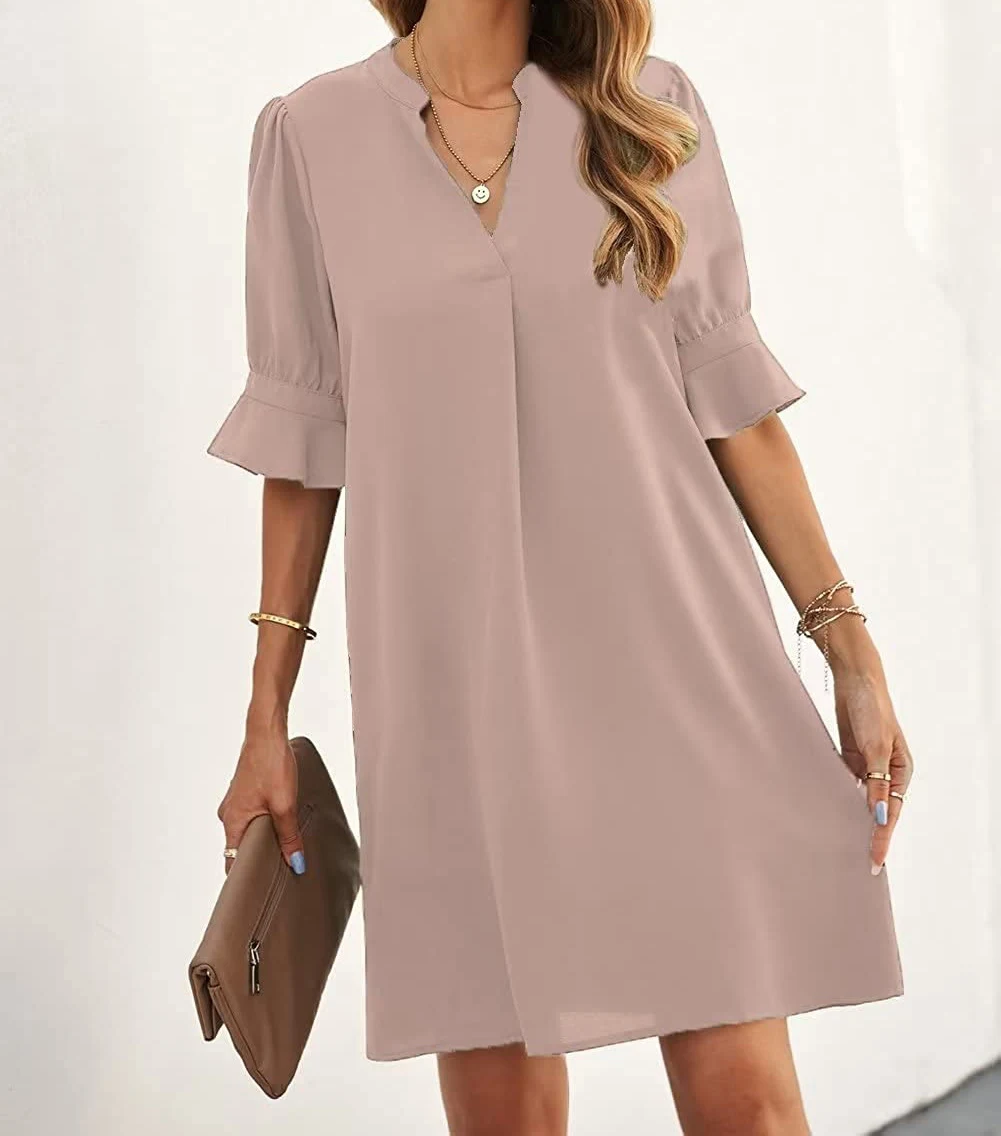 Title 15, Dames zomer chiffon shirt met korte mouwen, cas...