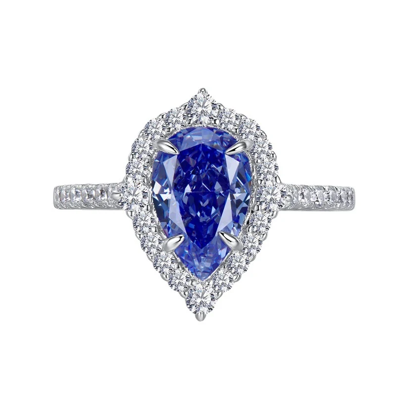 Title 6, Novo anel prateado de diamante, alto carbono, t...