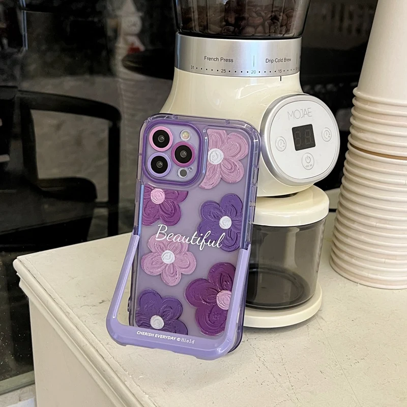 Title 1, Capinha de celular fofa com flores em pintura a...