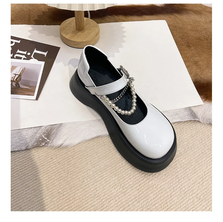 Title 17, British Style Thick-soled Mary Jane Leather Wom...